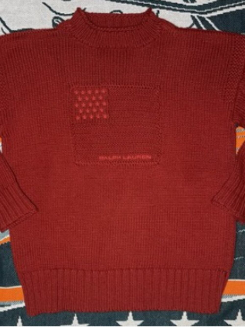 Ralph Lauren Tonal American Flag Sweater Knit Women's Size S